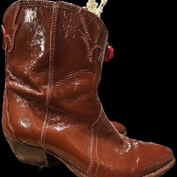 Free people brown patent leather zip boots - Picture 2 of 8